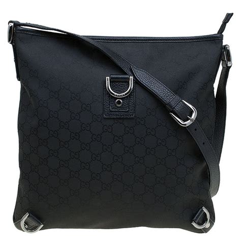 gucci swing cross body black|gucci nylon crossbody bag.